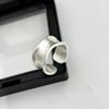 Matte Irregular Concave Wide Band Adjustable Ring Women Men Minimalist Modern Geometric Open Finger