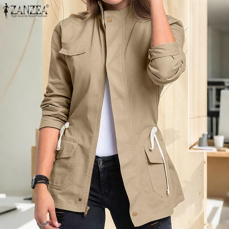 ZANZEA Womens Casual Long Sleeve Autumn Thin Cardigan Jackets