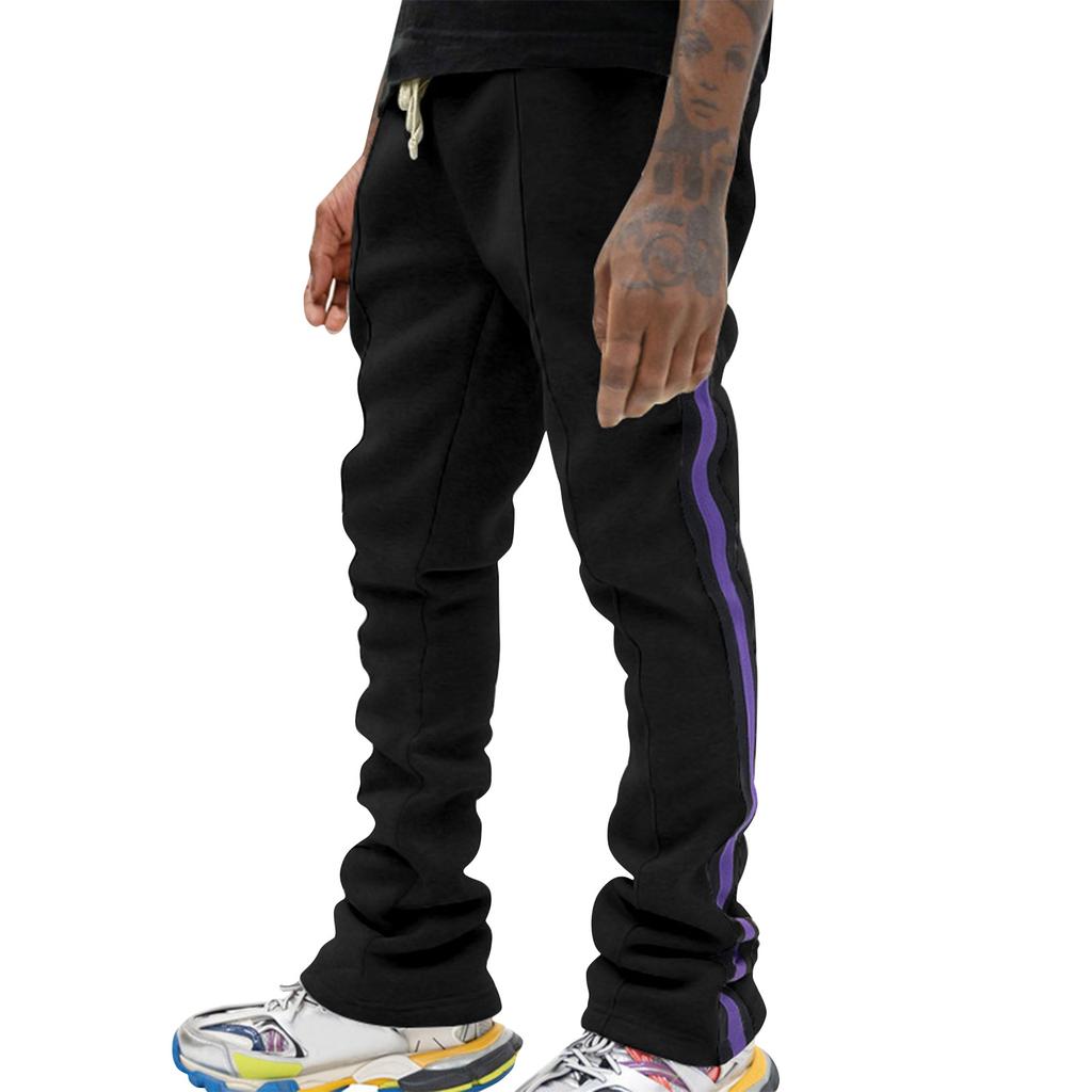 Men's Retro Striped Straight Wide Leg Trousers Men's Casual Fashion Trousers