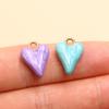 6 Color 12x16mm Stainless Steel Enamel Heart Pendant for DIY Jewelry - Handmade & Colorfast
