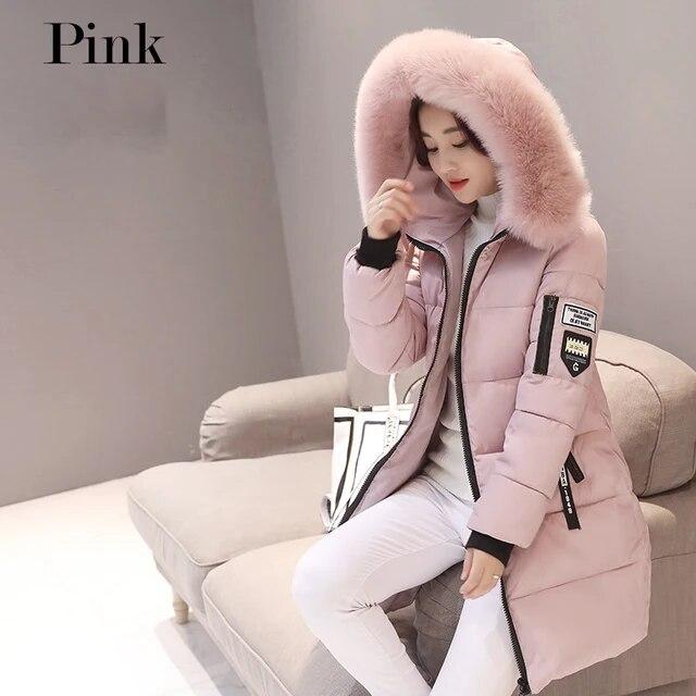 Cappotti invernali da donna Parka lunghi in cotone casual con cappuccio in pelliccia Giacche spesse calde e aderenti Giacca da donna Soprabito Abbigliamento