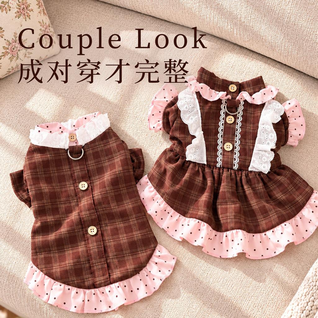 Pet clothes dog clothes autumn and winter warm teddy bear dog dress fleece cotton coat clothing