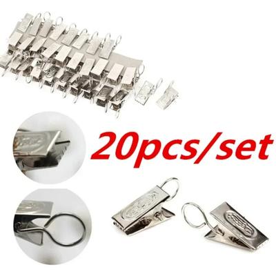 20 Pz/set Anelli con Clip per Bastone per Tenda Durevoli Ganci in Acciaio Inossidabile per Tende Clip per Finestra Accessori per la Casa Fermatende Magnetici