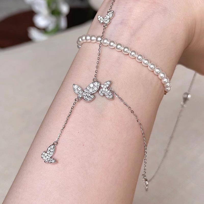 Leichter Luxus Süße Schmetterling Fransen Halskette Weiblich Nische Hoher Sinn Persönlichkeit Mode Temperament Vielseitig Halskette Schlüsselbeinkette