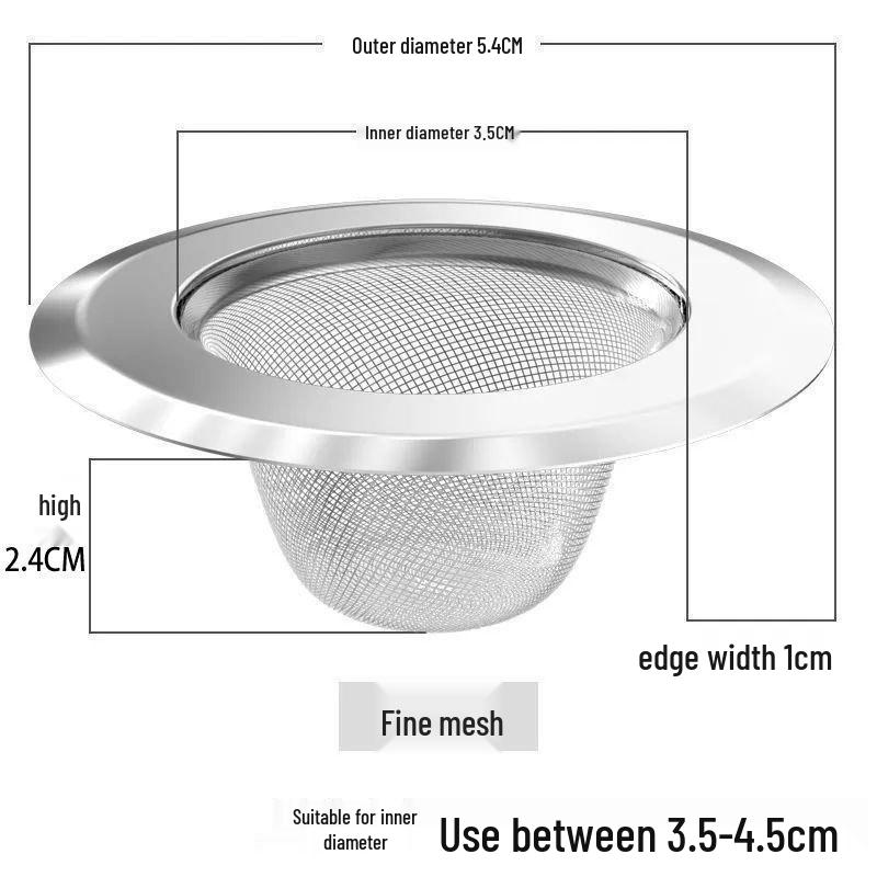 

Stainless Steel Kitchen Sink Drain and Vegetable Basin Anti-Clogging Filter Net Small