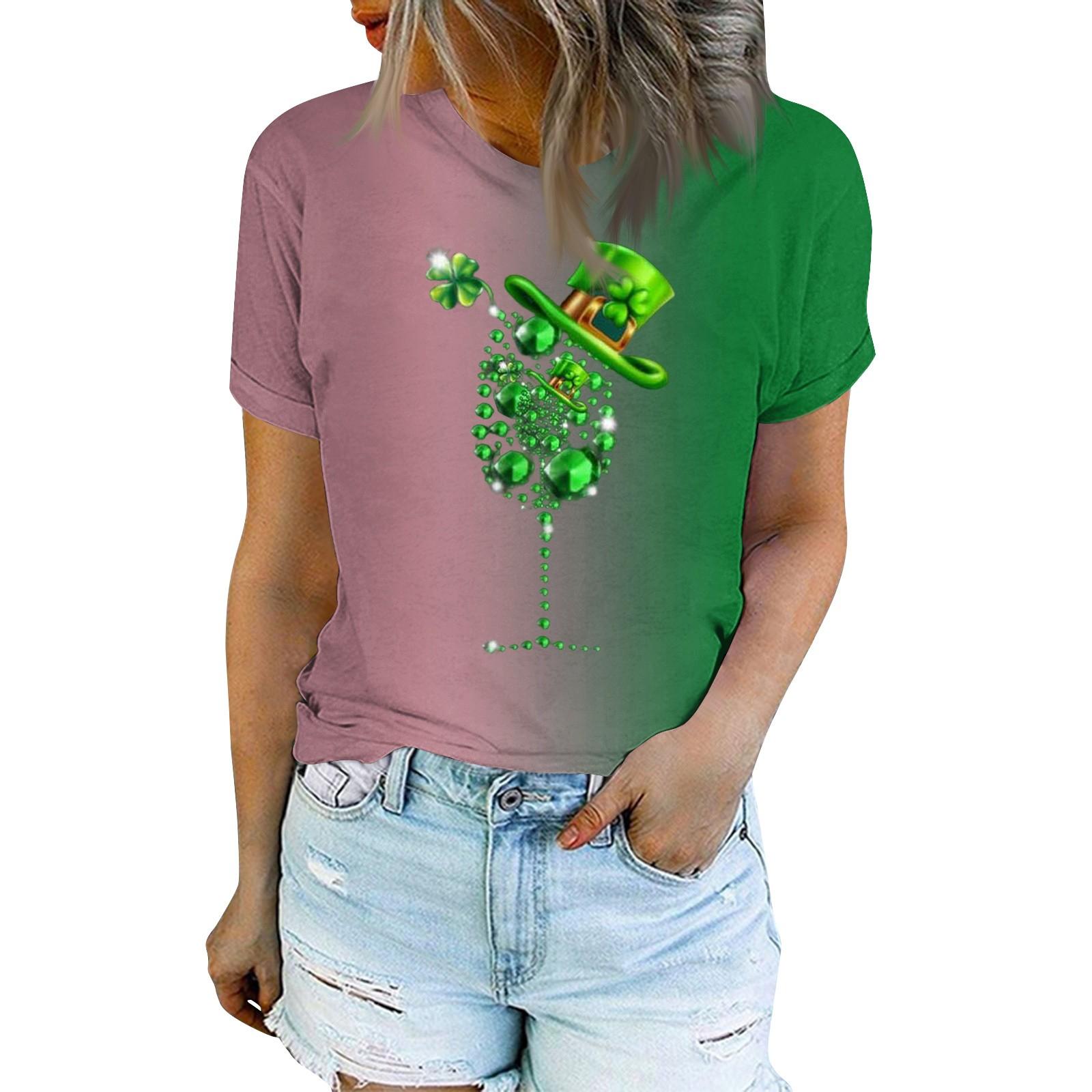 

Жіноча модна повсякденна футболка з круглим вирізом і короткими рукавами XXXL рожевий