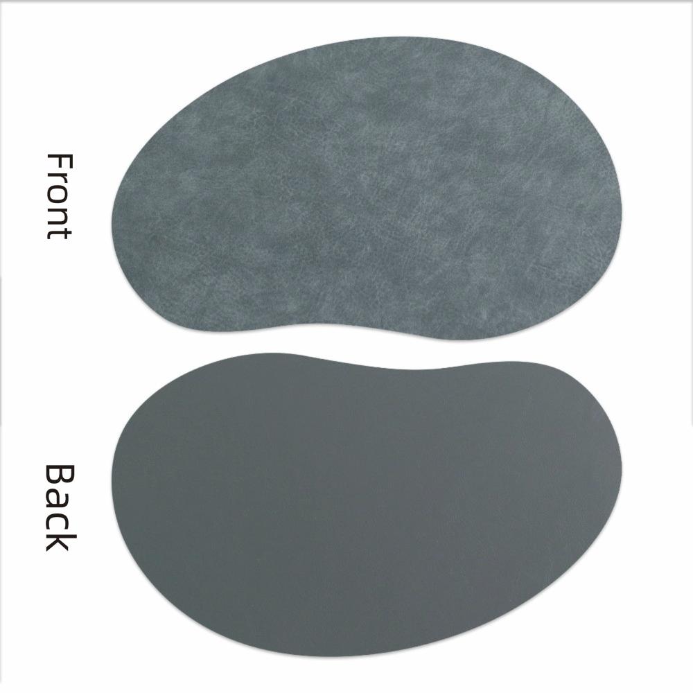 Irregular Shape Dinnerware Mats PU Leather Flatware Place Pad Stylish Placemats  Restaurant Decor