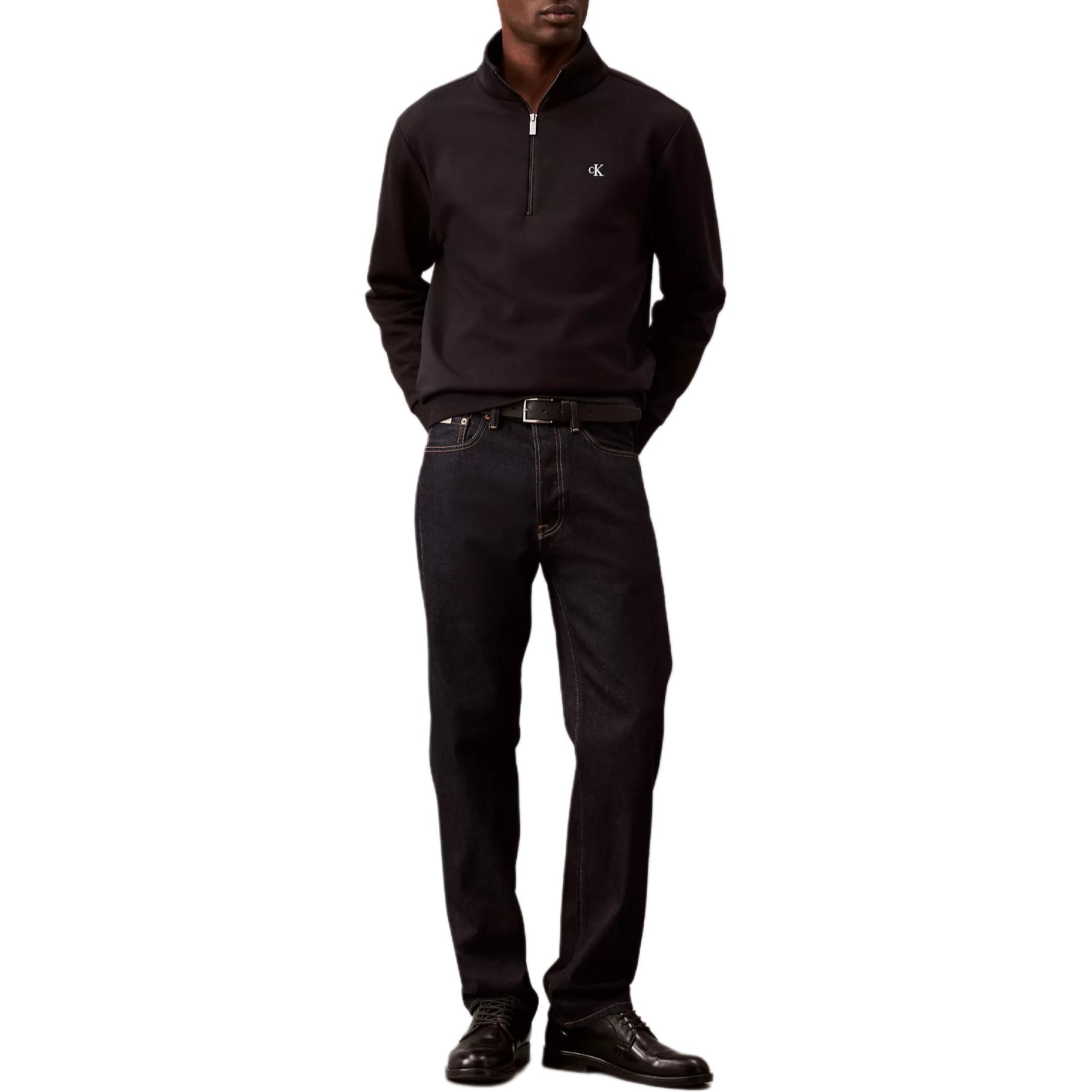 

Calvin Klein Вышитый логотип с буквами, однотонная толстовка с длинным рукавом, мужская толстовка, черная 40BM243-001 S