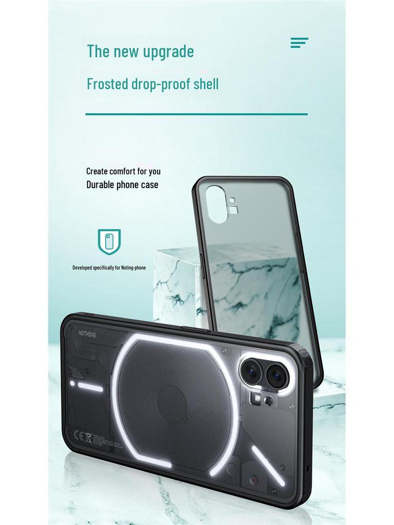 Husă blindată semi-transparentă mată pentru Nothing Phone 2 cu margini moi