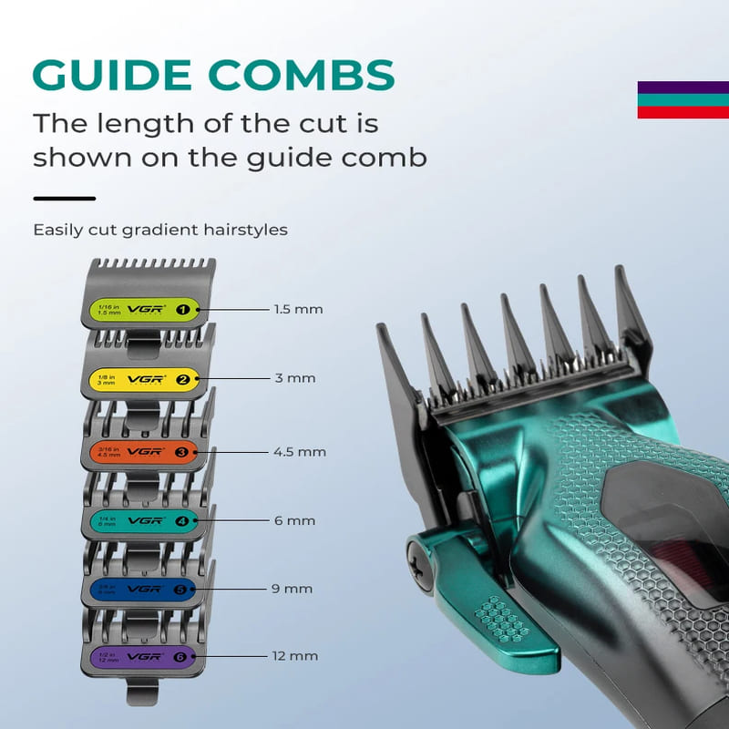 VGR V-271 Electric Hair Clipper with Digital Display for Men's Oily Hair Professional High-speed 11000RPM Push Shear Clipper Carved Home Razor Shaver