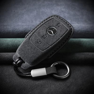 Suede Leather Car Key Case For Mercedes Benz E Class W213 W205 E200 E260 E300 E320 AMG CLA 20 18 2019 2020 Remote Fob Shell Case