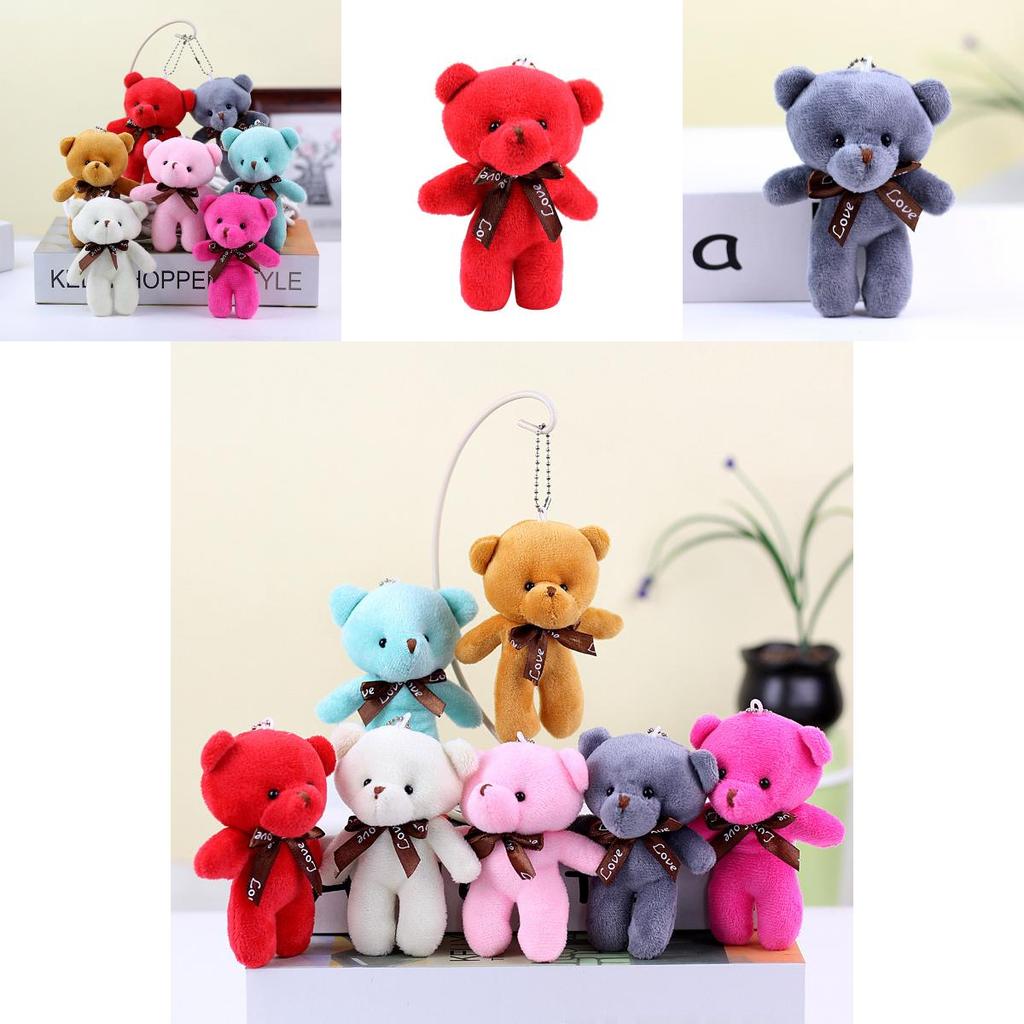 Adorable Teddy Bear Plush Toy Keychain Soft Stuffed Animal Doll Cute Gift