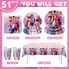 K-Pop Kindergeburtstagsparty Zubehör All-in-One Dekorationsset - Papiergeschirr Becher Süßigkeitenbox Geschenktüten Banner für festliche Feiern