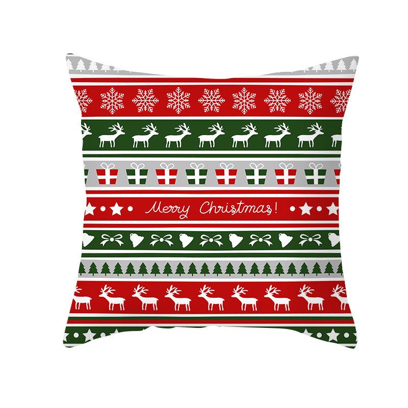 Cartoon Print Christmas Pillow Cover Office Sofa Cushion Pillow Cover Cross-border Home