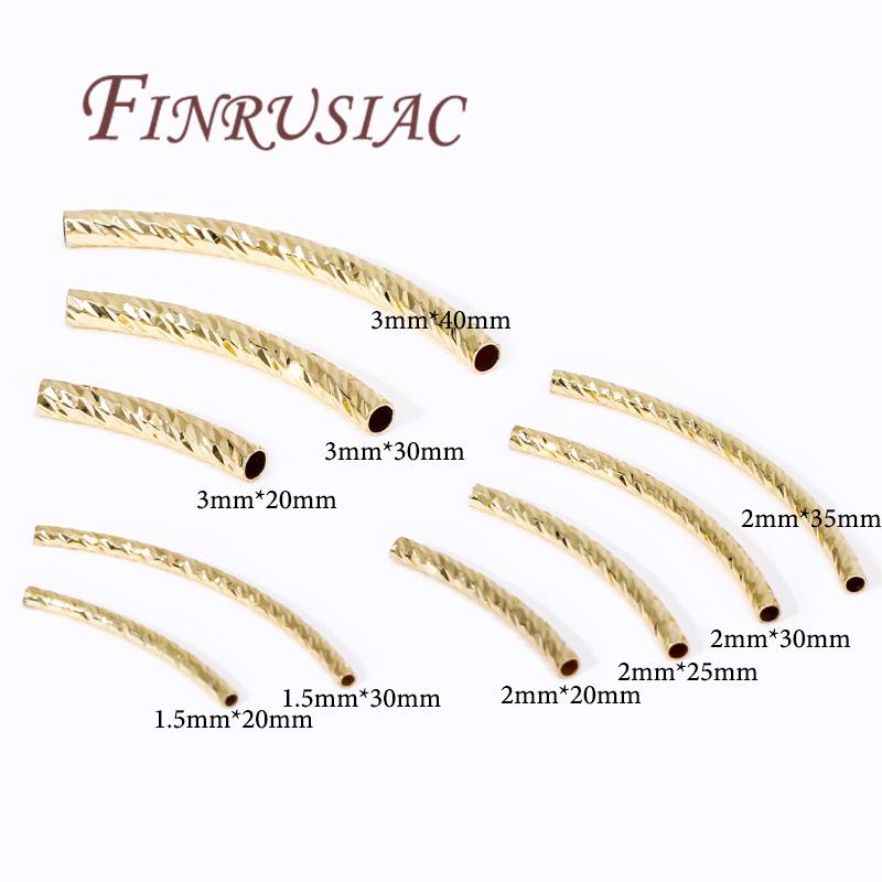 

20Pcs 18K Gold Plated Brass Curved Tube For Jewelry Making DIY Bracelets Necklaces Accessories, Tube Spacer Connector Beads 2mmx20mm-20pcs