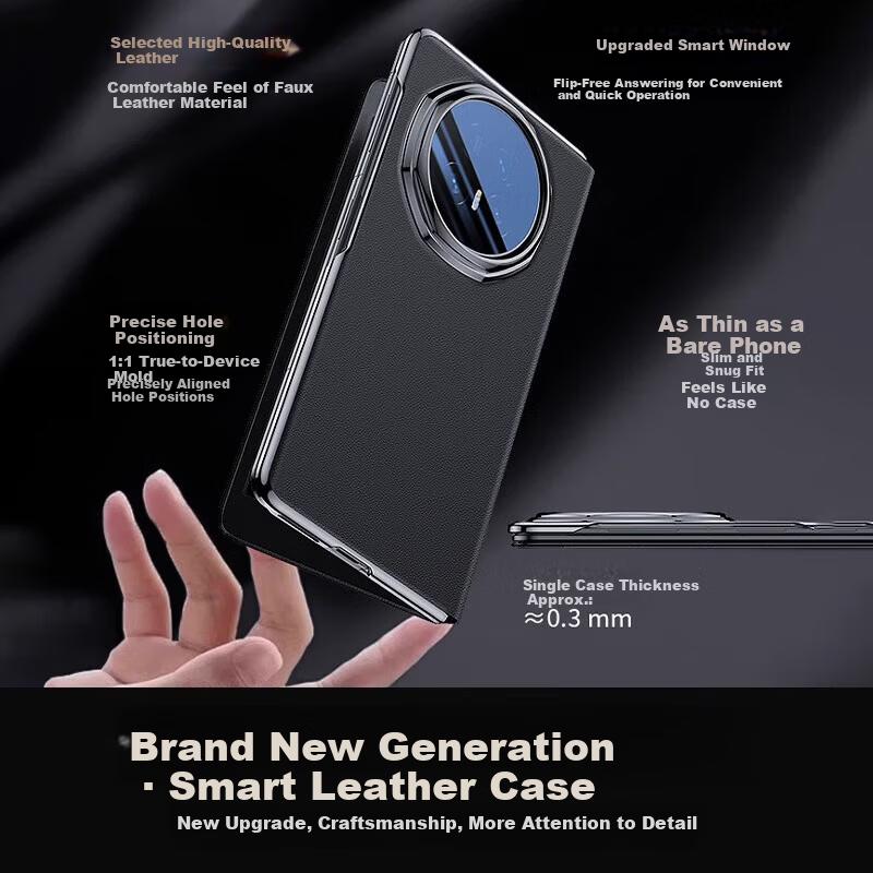 Custodia per telefono Honor Magic V5 Schermo Pieghevole Magnetica a Libro Vera Pelle Copertura Completa Antiurto Ultra-Sottile Finestra Intelligente Premium Business Unisex