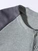 Men's Cross-Border Casual Raglan Sleeve Patchwork Round Neck Waffle Knit Sweatshirt for Spring/Autumn