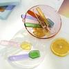Colorful Glass Dessert Spoon Heat Cold Resistance Ice Cream Spoon Stirring Spoon  Restaurant