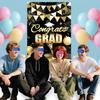 Black Gold Graduation Party Blindfold Game Poster Set Decor Stickers With