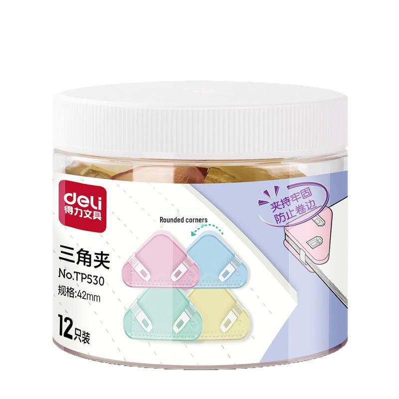 Deli TP530 Transparent Triangle Corner Clip for Documents