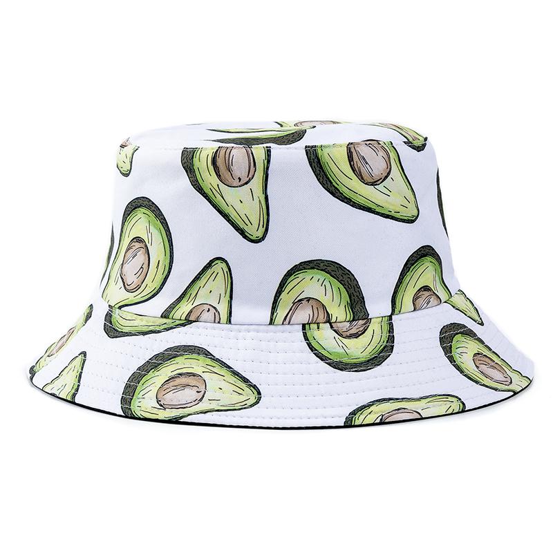Hot Sale Unisex Bucket Hats Summer Double-sided Wear Fruit Printing Women Cap Outdoor Sun Hat Men Classic Panama Bucket Hat