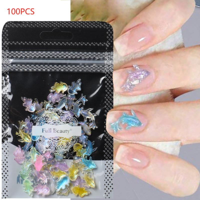 30/50/100 szt. Dekoracje do zdobienia paznokci Żelki Delfin Meduza Rekin Rozgwiazda Morskie stworzenia Seria Ozdoby do paznokci DIY Akcesoria do paznokci