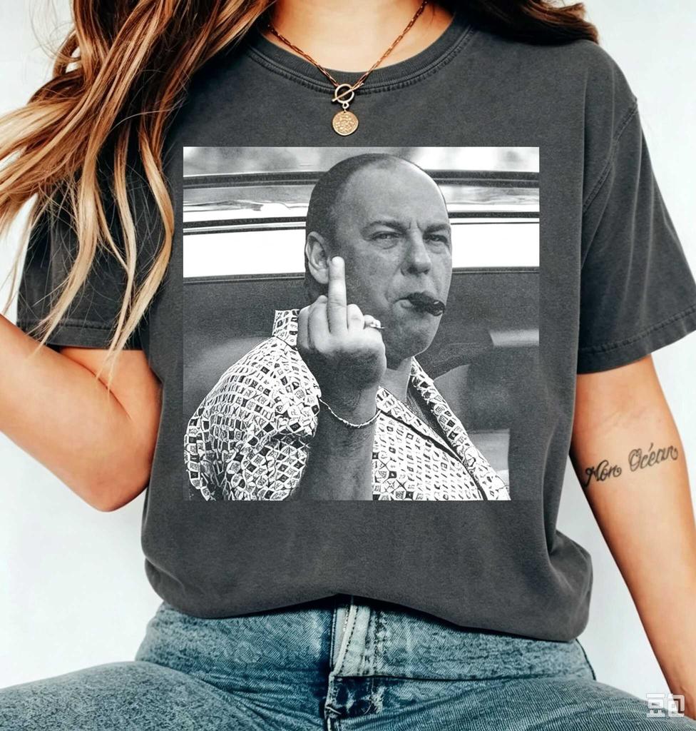 The Sopranos Tony Soprano Vintage Halftone T‑Shirt Retro Cigar Portrait Print Oversized Cotton Short Sleeves Unisex TV Show Fan Streetwear Tee