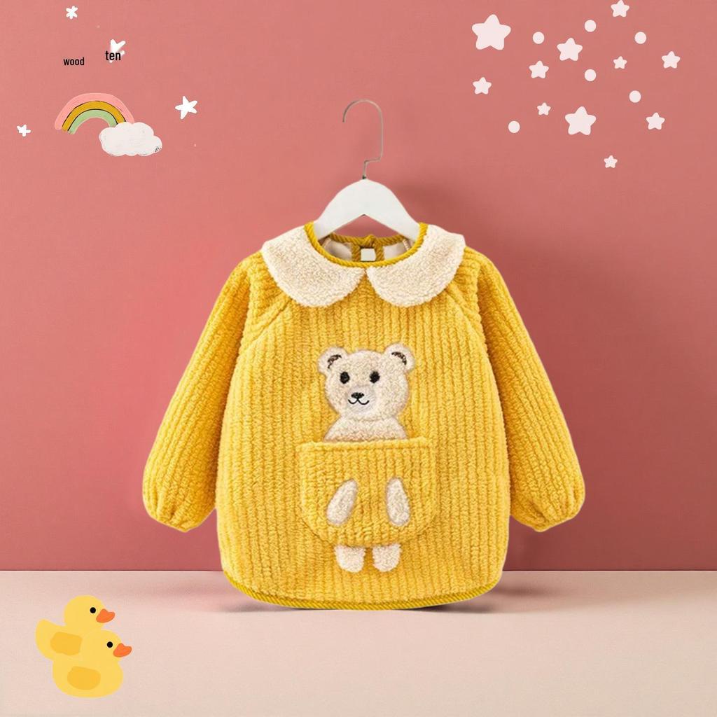 Stylish Waterproof Baby Coveralls for Autumn & Winter – Thickened, Stain-Proof Protective Clothing & Bib for Infants and Toddlers