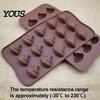 Silicone Molds for Cake Toppers Funny Poop Chocolate Mold, 15 Cavity Baking Tray, Non-stick Heat DIY Fondant Decorating Tools Resistant Dessert