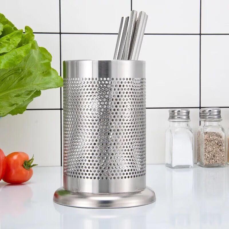 Stainless Steel Round Chopstick & Cutlery Holder