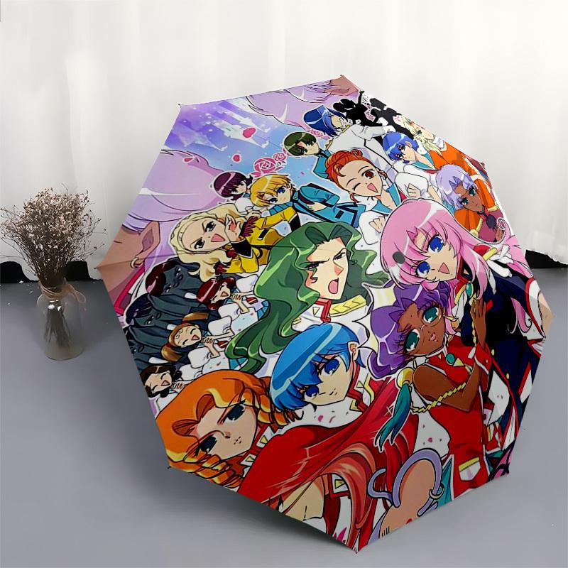 1 Stück Anime-Figuren Outdoor-Regenschirm - Automatisches Öffnen/Schließen, Tragbares 3-fach faltbares Design, 8-Speichen-Eisenrahmen - Perfektes Geschenk für Fans, Reisende, D