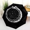 1PC Viking Theme Umbrella Portable Folding Umbrella Iron Frame Hole Bone Structure Outdoor Home Umbrella A6