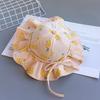 Schattige Zomerhoed voor Baby Meisjes Panama Katoen Fruitprint Kinder Bucket Hoeden Prinses Kinder Zon Hoed Strand Reizen 1-3J