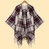 Autumn Winter Unisex Plaid Fringe Warm Cape Shawl