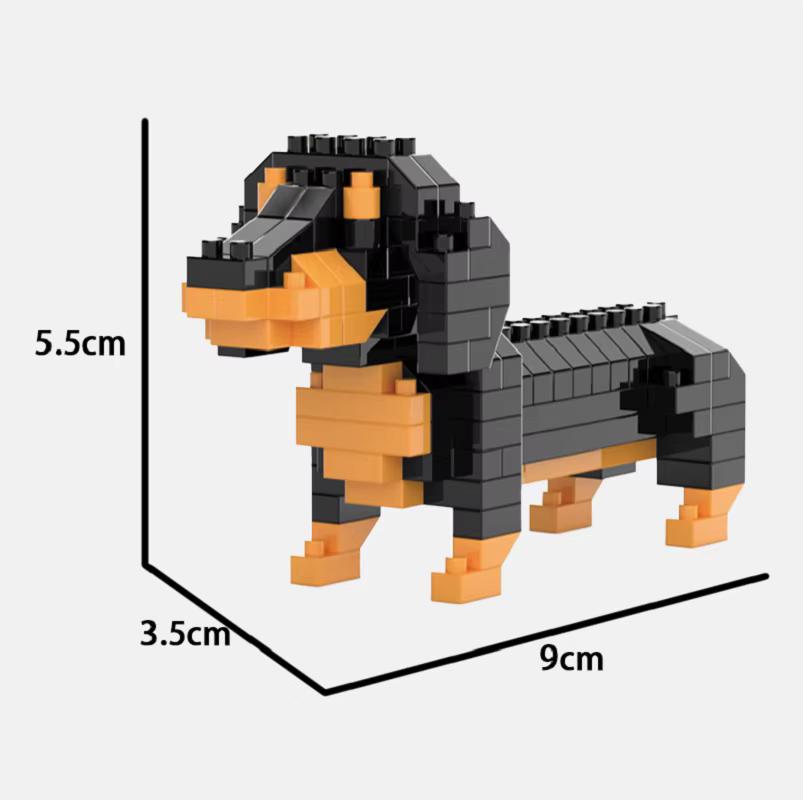 Kinderpuzzel Bouw Dieren Serie Huisdier Hond Speelgoed Doe-het-zelf Assemblage Educatie Microdeeltjes Set Meubelornamenten Verjaardagscadeau