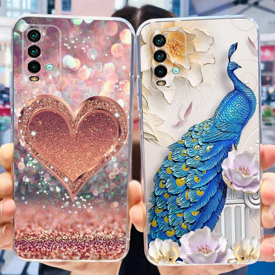 For Xiaomi Redmi 9T Case Cute Fashion Painted Cover Clear Silicone Phone Case For Xiaomi Redmi 9T Redmi9T Back Cover 6.53'' Bags