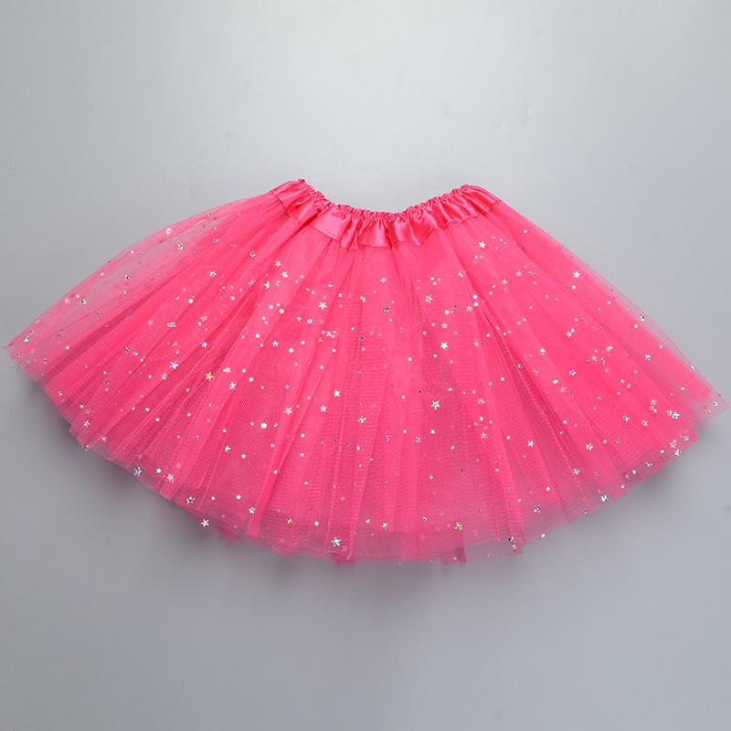 Children's Three-Layer Puffy Tutu Skirt with Sequins