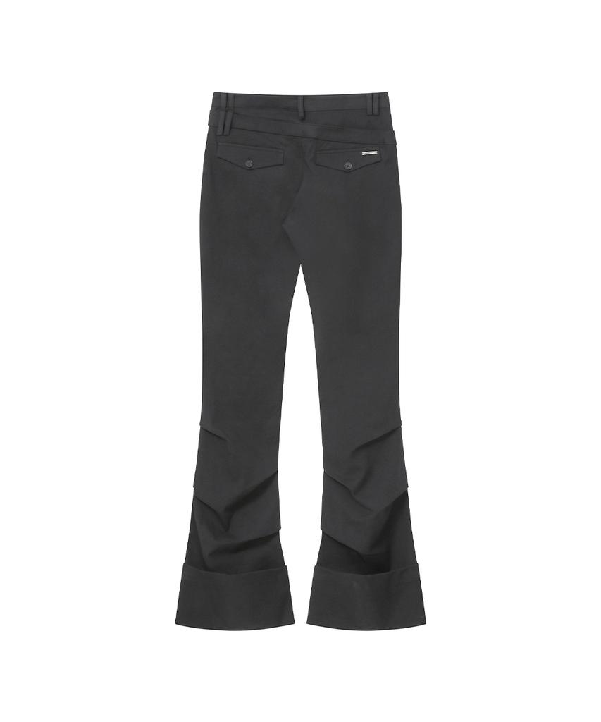 MISEKI SEOUL Two Line Layered Folding Pants Charcoal