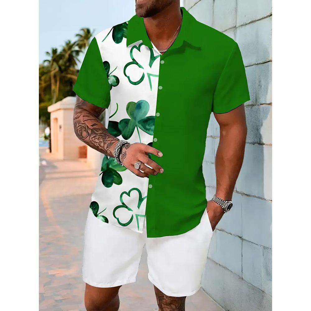 New Summer Casual Men's Shirt And Beach Shorts Set 3D Printed Short-sleeved Outdoor Streetwear Shorts Camisas De Hombre