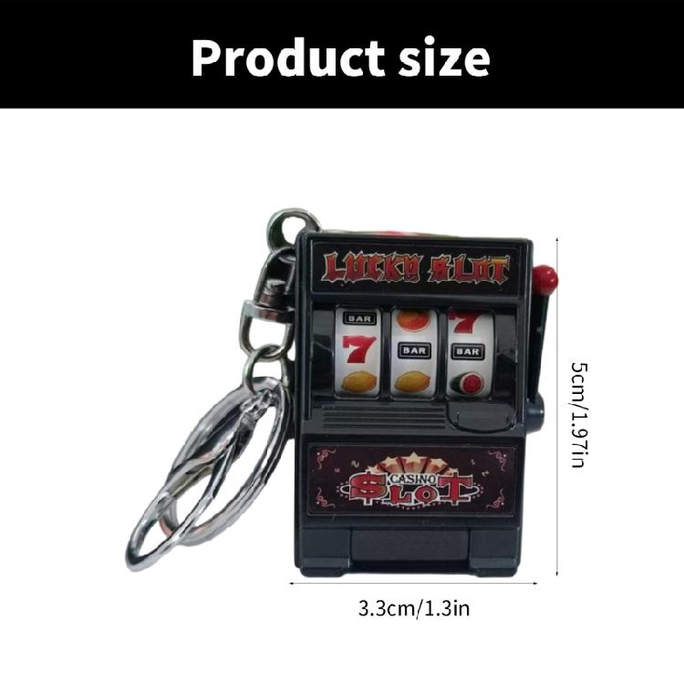 Amusing Fruit Machine Keychain Sturdy Miniature Fruit Slot Key Chain Accessory Great For Gamers And Collectors