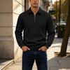 Men S Long Sleeve Polo Sweatshirt Checkered Jacquard Casual Business
