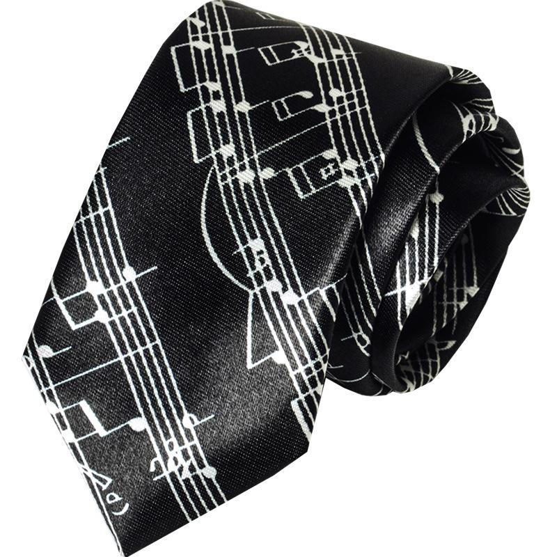 Korean Style Fashionable and Casual 5cm Piano Trendy Tie for Male and Female Students Note Personalized Music Narrow Tie