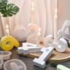 New DIY 0-4 Geometric Digital Candlestick Silicone Mold Arabic Numerals Candle Bracket Gypsum Silicone Mold Decoration Wholesale