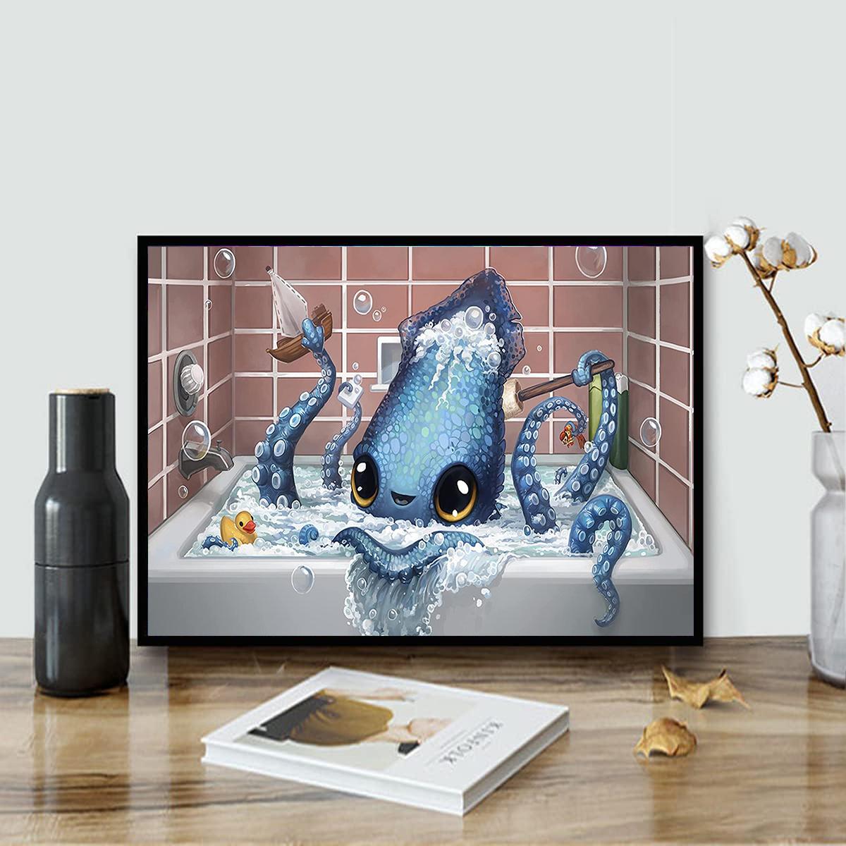 

5D DIY Алмазная картина Маленький Осьминог Набор для вышивки крестом Мозаика Алмазная вышивка Роза Полный круглый квадратный дрель Украшение дома Round 30x40cm