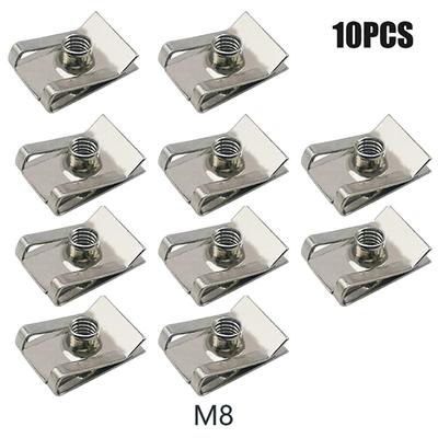 10 Stück Edelstahl-U-Typ-Clips mit Gewinde M6 M5 M4 M8 8/6/5/4 mm Reed-Muttern