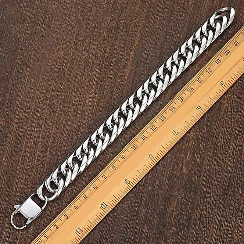 12MM Wide Thick Stainless Steel Bracelet Homme Hand Chain for Men Male