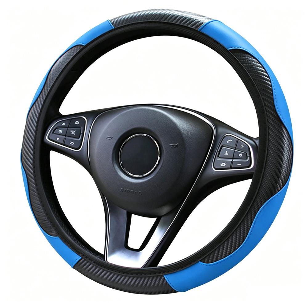 Car Steering Wheel Cover Anti Slip PU Leather Steering Covers Suitable 37-38cm ACarbon Fiber Car Decoratio Car Accessories