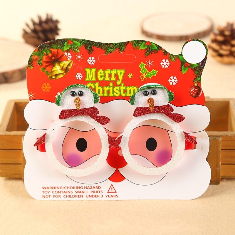 Christmas Decorations Sequined Glasses Christmas Tree Plastic Glasses Frame for Adults and Children To Dress Up Props.