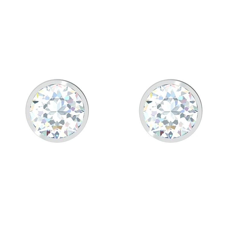 Swarovski Tennis Rhodium Plated Stud Earrings Women s White 5565604 белый