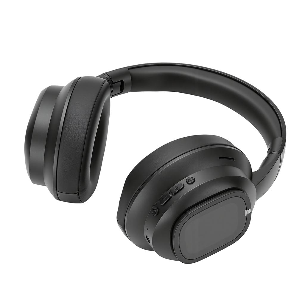 KI-Übersetzungs-Kopfhörer mit LCD-Touchscreen 7.1 Kanal Hybrid-ANC Bluetooth 6.0 Eingebaute Taschenlampe Foto-Steuerung